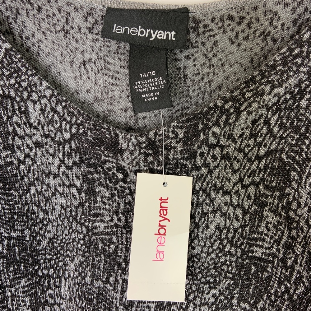 NWT Lane Bryant Metallic Cold Shoulder Tunic 14 16 - Picture 4 of 8